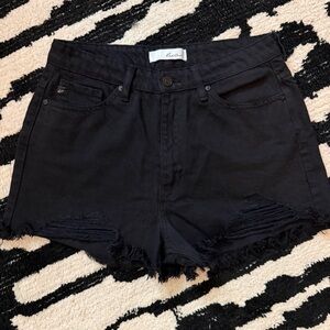 KanCan Black Distressed Denim Shorts